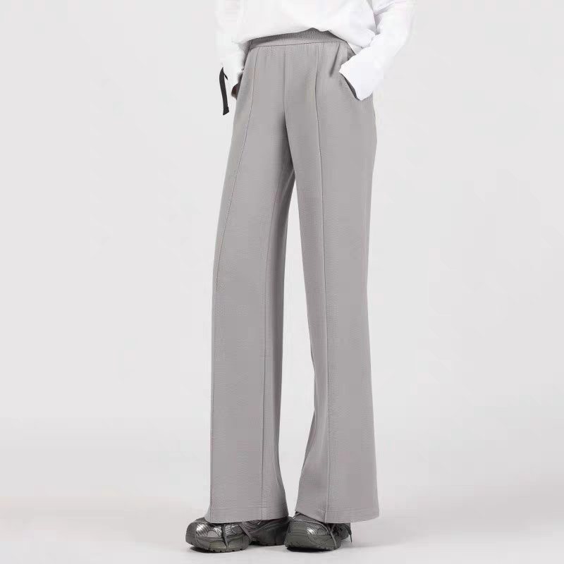 阿玛施秋冬新款松紧腰阔腿西装裤