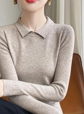 2025秋冬修身羊毛打底衫套头长袖针织毛衣女装上衣针织衫A301124