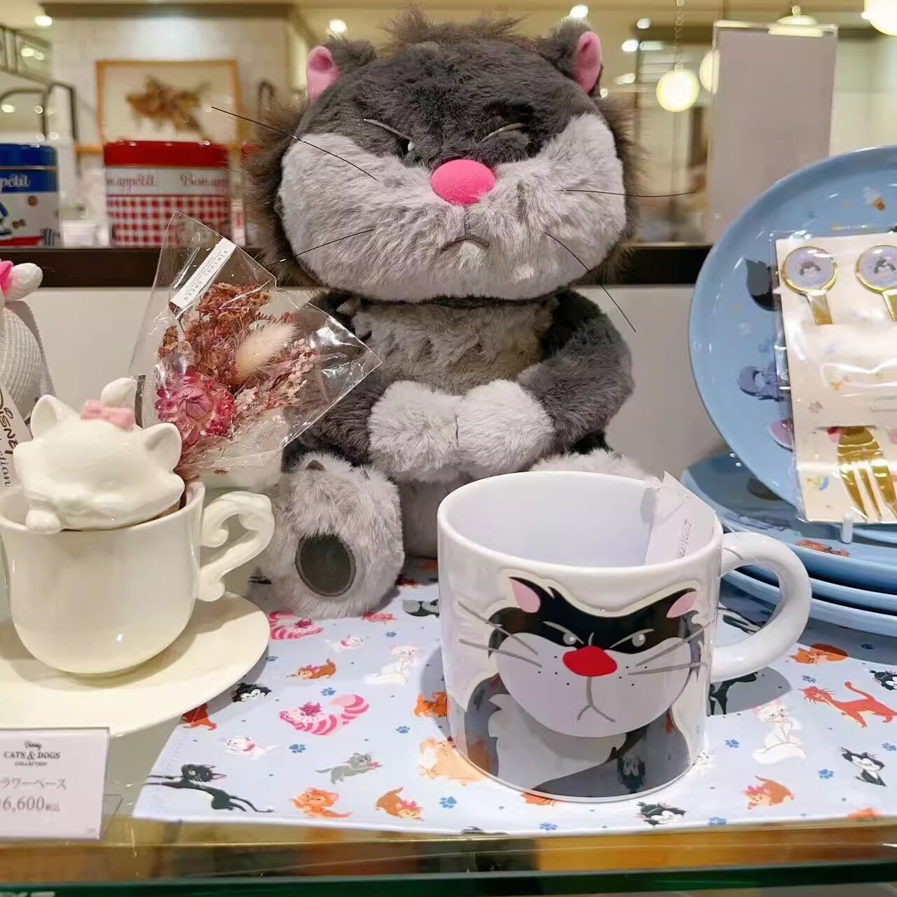 日本代购 afternoontea迪士尼联名猫狗系列 把手陶瓷马克杯