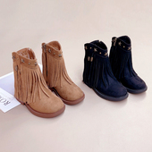 女童靴子儿童鞋 宝宝短靴洋气加绒公主马丁靴棉鞋 子2025秋冬季 新款