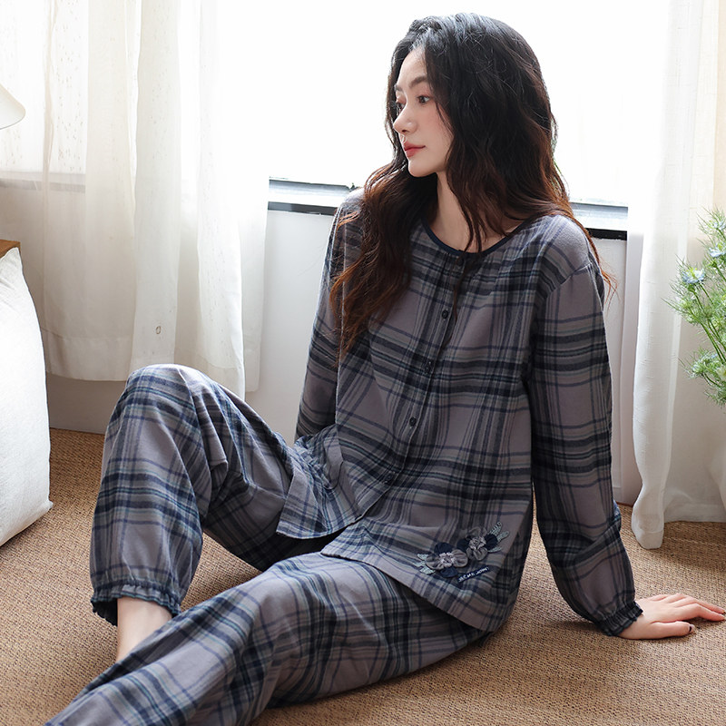 睡衣女士春秋款梭织纯棉长袖2025新款秋季全棉高级感可外穿家居服