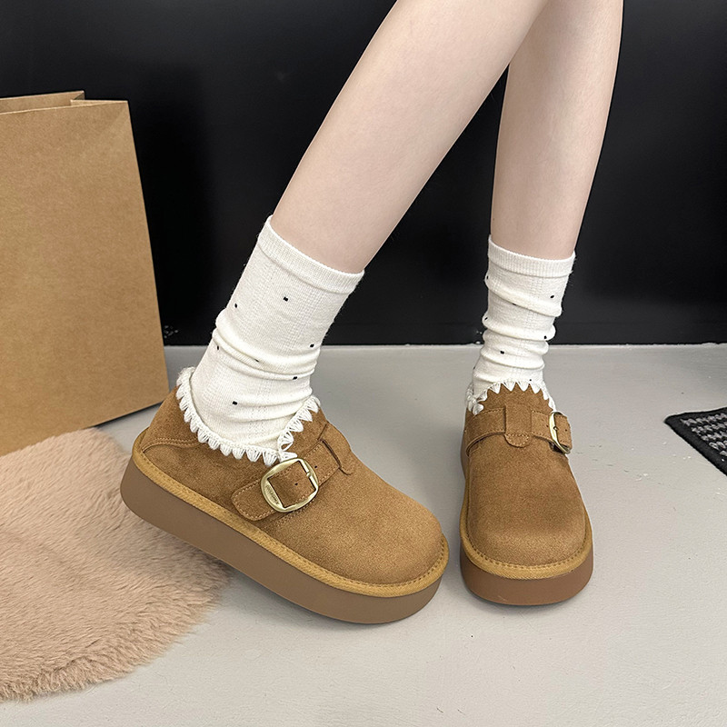 厚底加绒勃肯鞋保暖雪地靴低帮鞋