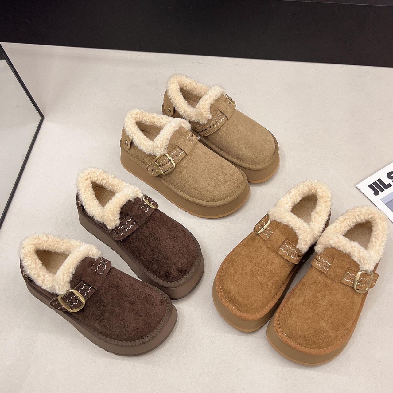 新款复古保暖毛毛鞋增高雪地棉鞋