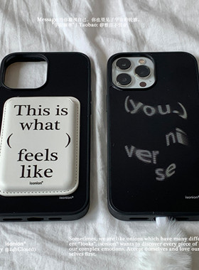 整日不营业原创「宇宙频率」ins风黑色适用于苹果iPhone17promax手机壳全包亚克力16pro磁吸卡包保护套软壳