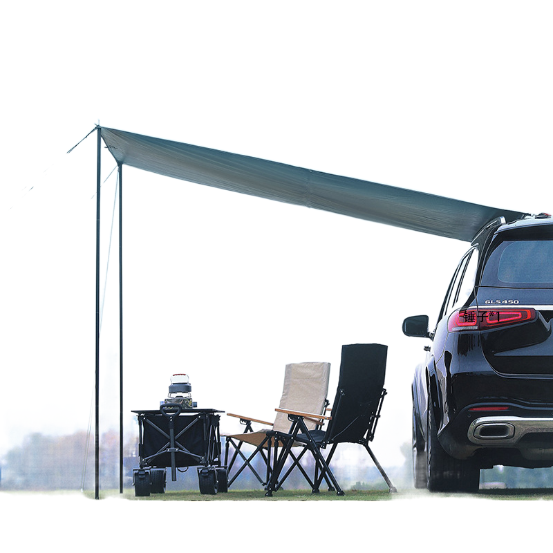 优品车边天幕新款车载户外野营简易便携式黑胶银胶防晒防雨布料