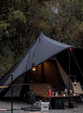 Offweek 黑法师户外帐篷金字塔帐篷 黑色天幕帐篷6人一室一厅大号