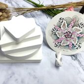 禅绕画纸砖入门级棉浆水彩纸卡片初学者练习用300g白色正方形圆形