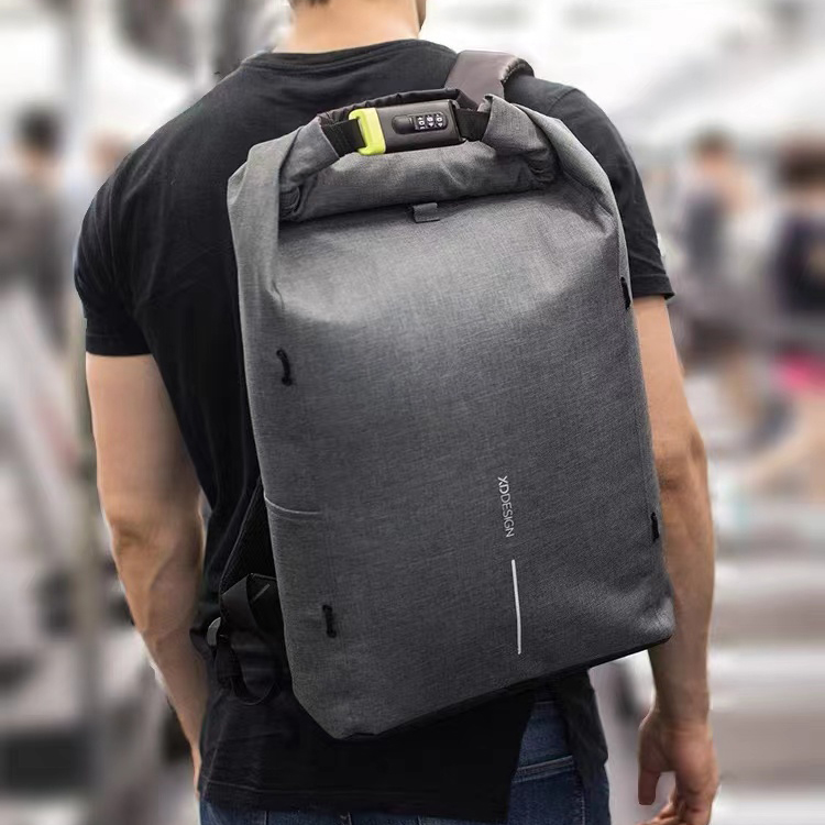 正品荷兰防盗密码锁防水双肩背包图片