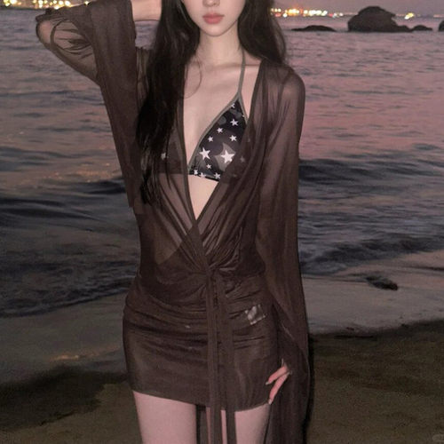 防晒小胸比基尼三件套
