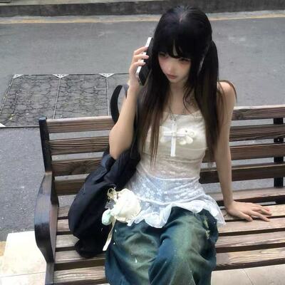 日韩ins天使翅膀项链亚文化重工闪钻天使梦核感项链毛衣链