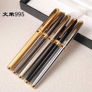 文荣wenrong995金属黄铜钢笔库存商务笔厂家直销学生练字铱金笔尖