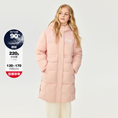 斐乐2025冬季 新款 女中大童时尚 Fila 生活长款 羽绒服K12G542902F