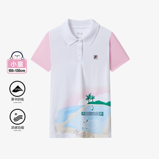 POLO衫 Fila 女小童网球系列凉感舒适短袖 斐乐夏季 K11G423107F 新款
