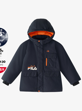 Fila/斐乐冬季男小童户外系列防水透湿中长款羽绒服K11B443914F
