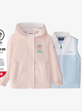 Fila/斐乐秋季新款女小童户外时尚运动生活梭织两件套K11G512703F