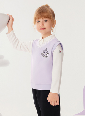 Fila/斐乐秋季新款女小童户外经典生活针织马甲两件套K11G531206F