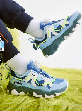 Fila/斐乐2025冬季新款猫爪5代鞋男小童儿童复古跑鞋K14B441107F