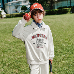 Fila/斐乐KIDS X HARVARD哈佛联名款男童经典套头卫衣K12B534208F