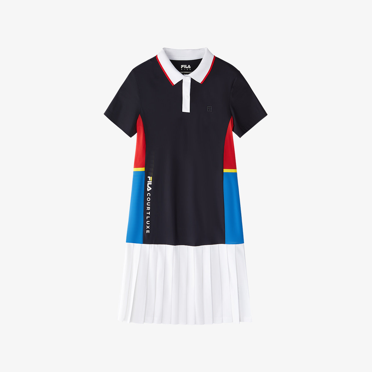 Fila/斐乐蒙德里安系列女中大童网球百褶针织连衣裙K12G433320F