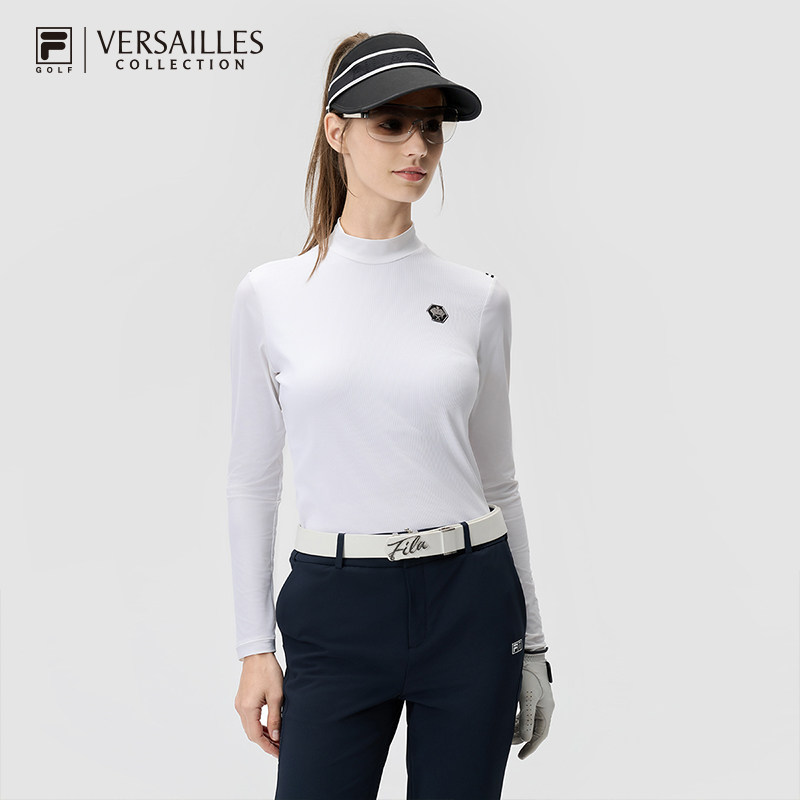 Fila/斐乐女子高尔夫智感长袖T恤立领套头针织打底衫A11W435212F