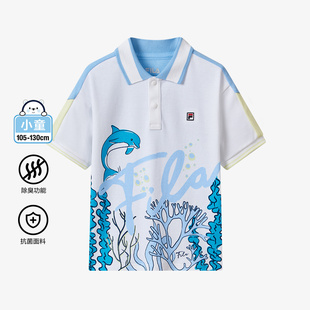 Fila/斐乐夏季新款男小童时尚休闲运动短袖POLO衫K11B422110F