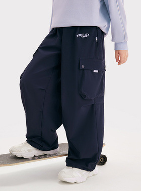 Fila/斐乐秋季新款女中大童户外时尚经典生活梭织长裤K12G511803F
