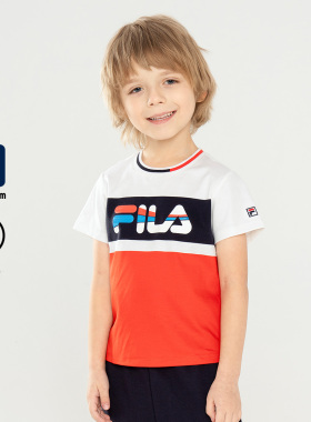 Fila/斐乐夏季新款男中大童户外时尚休闲运动针织短袖K61B521192U