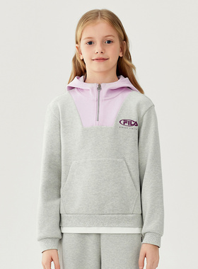 Fila/斐乐2025冬季新款女中大童舒适经典生活连帽卫衣K12G541209A