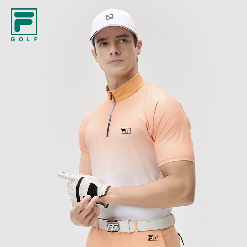 Fila/斐乐夏季新款男子户外高尔夫菁英半高领短袖T恤A11M435125F