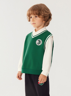 Fila/斐乐秋季新款男小童户外经典生活针织马甲两件套K11B531206F