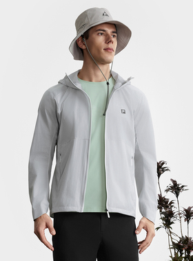 Fila/斐乐夏季新款男士户外运动休闲防晒连帽梭织外套A11M527703F