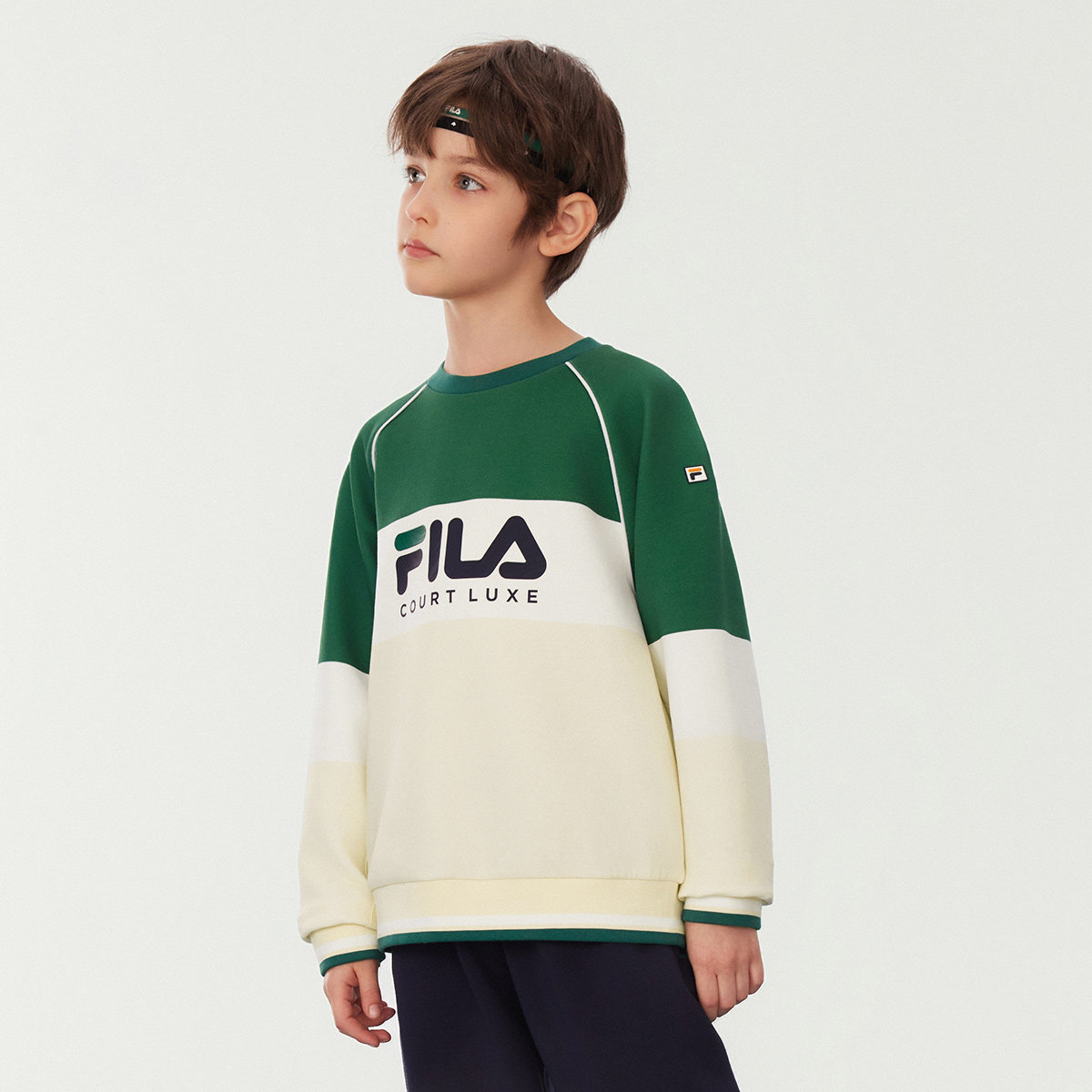 Fila/斐乐秋季新款男中大童户外网球运动系列套头卫衣K12B533210F