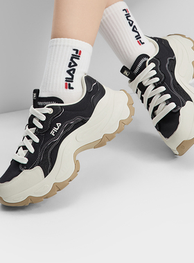 Fila/斐乐SOFIA 4 CANVAS鱼刺女子休闲摩登厚底帆布鞋F12W521301F