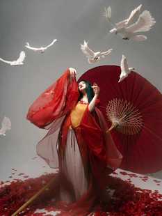 【九尾】原创神话系列重工唐朝刺绣大袖衫诃子裙春夏秋汉服女长版