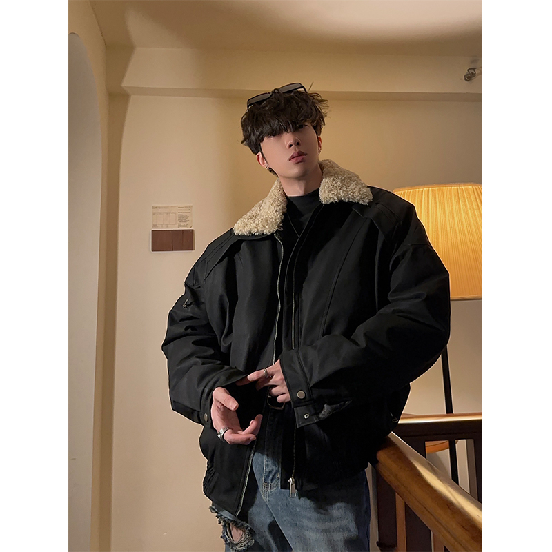 junmanner翻毛领牛仔夹克