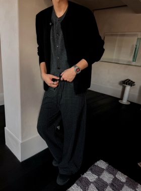 junmanner 12/15 10:00 秋冬款 假两件 简约拼色开衫毛衣