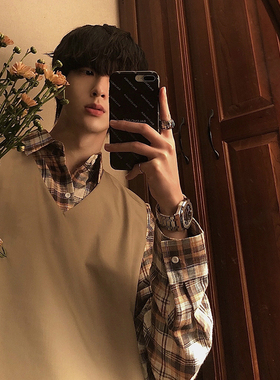 junmanner V领绣花新款美式潮流宽松休闲无袖马甲秋冬季男生外套