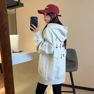 TPPADER24新款刺绣小人卡通连帽卫衣情侣男女帽衫潮牌帽衫