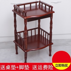 欧式圆形小茶几沙发边几麻将桌边角几简约棋牌室小桌子实木电话架