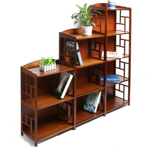 精品楠竹仿古置物架胡桃色书架书柜烤箱收纳架多功能储物架收纳架