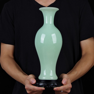 玉石如意花瓶摆件 招财现代中式客厅酒柜博古架电视柜办公室摆设