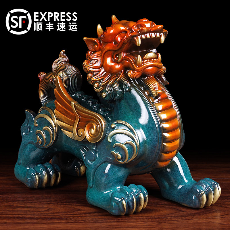 纯铜招财貔貅摆件一对开业礼品办公室酒柜摆设商务艺术品全铜风水