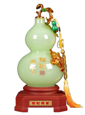 招财琉璃玉葫芦摆件客厅电视柜酒柜玄关装饰品新房搬家乔迁礼品