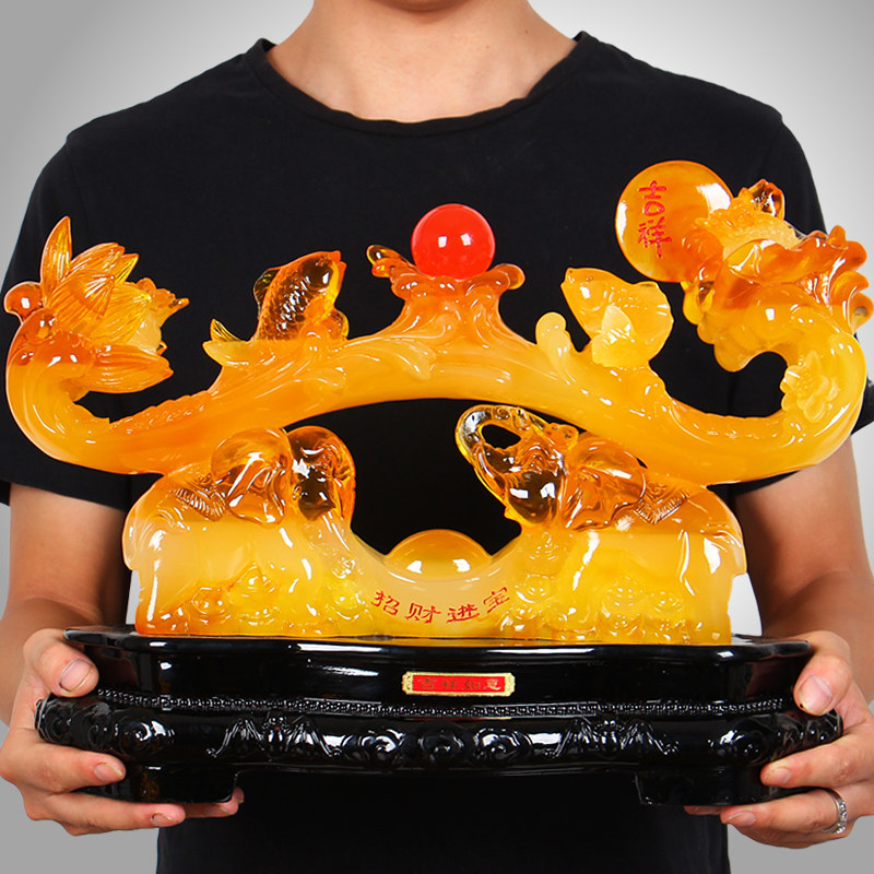 如意摆件 招财吉祥物大象家居装饰品 新中式书房电视柜家居装饰品