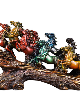 八骏雄风全铜招财办公室乔迁礼品