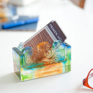 内项—古法手工琉璃订单《之为龙》招财名片座/文镇桌面摆件