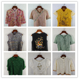 26古着春厦装 女 宽松亚麻苎麻国风上衣棉麻布醋酸聚酯纤维衬衫