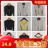 开衫 古着韩版 针织春秋款 打底衫 宽松修身 纯色图案短款