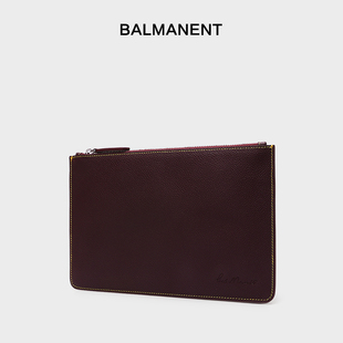 高端男士手拿包红色设计师原创新款包包时尚商务大容量男生信封包