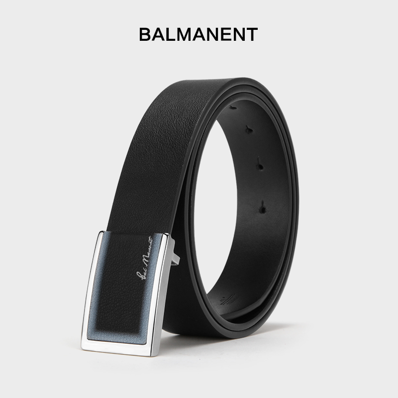 2025新款皮带男头层牛皮不锈钢平滑扣裤带韩版百搭简约送男友腰带